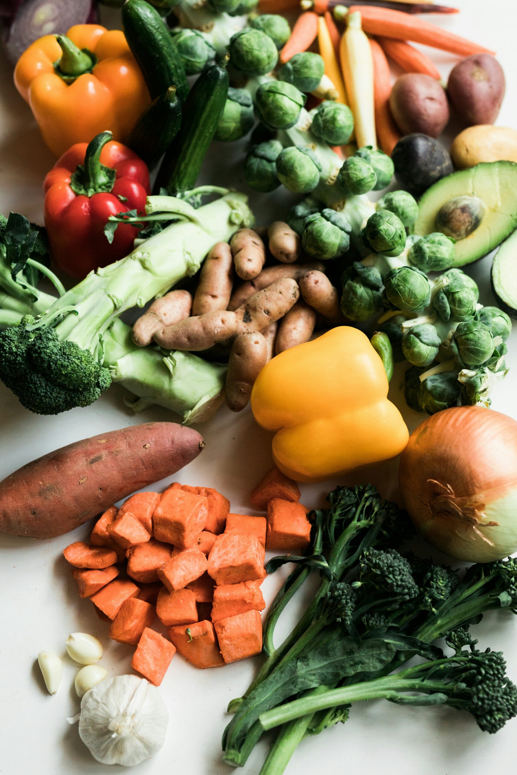colorful vegetable flatlay